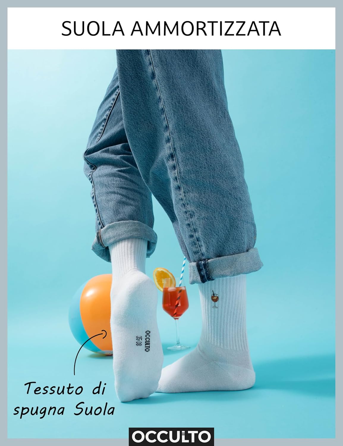 Detalle de Occulto calze spugna unisex Robin, confezione da 3 (donna & uomo)
