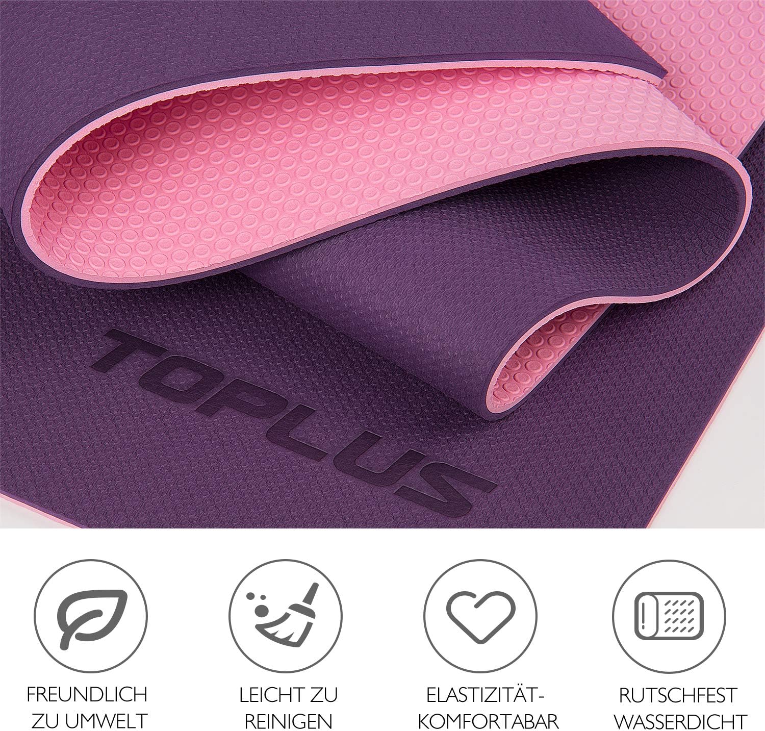 Thumbnail 4 de TOPLUS Gymnastikmatte – rutschfestes Training mit Tragegurt