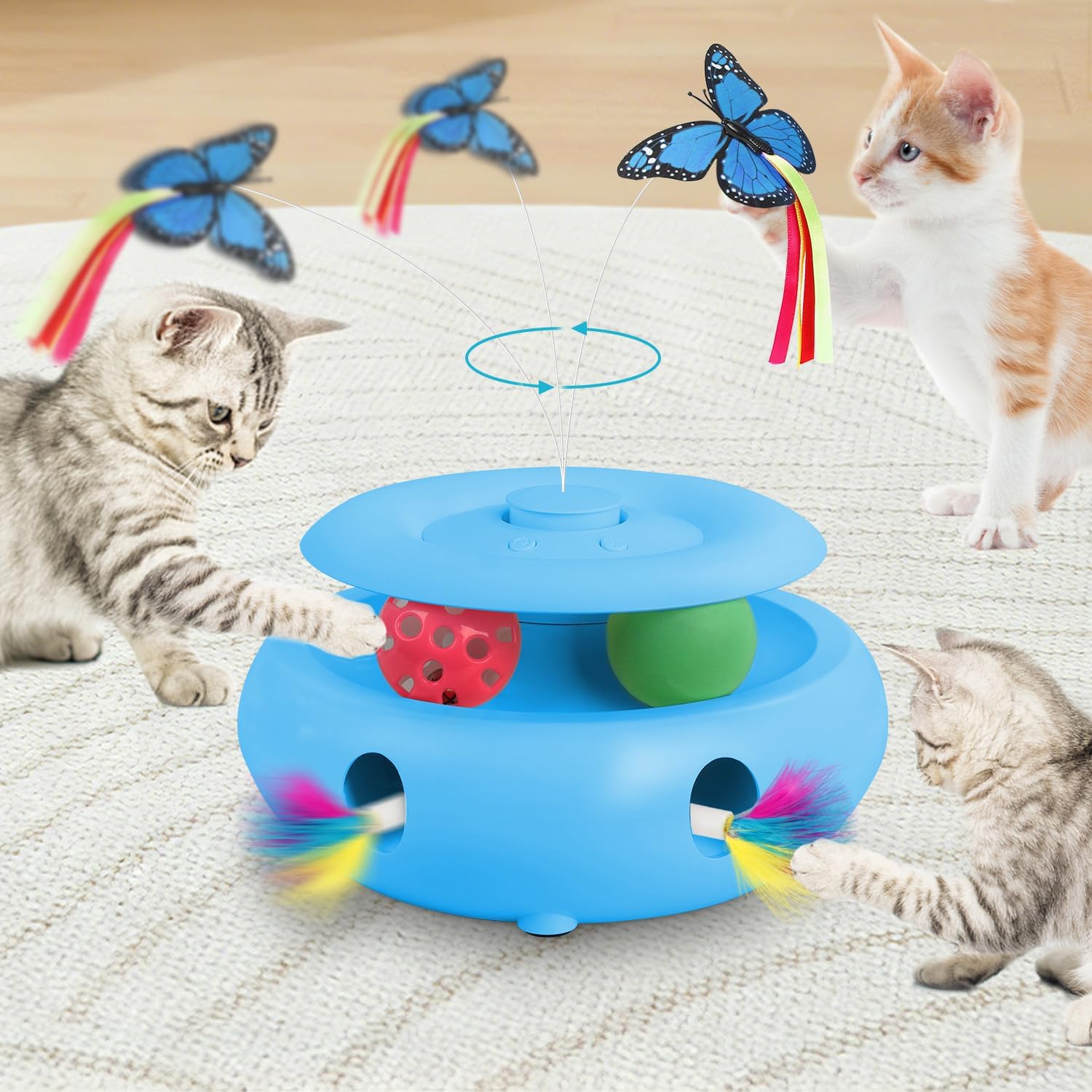 Detalle de INKZOO Interactive Cat Toy, 3-in-1
