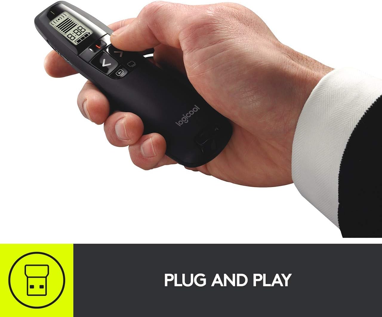 Detalle 2 de Logitech R800 Wireless Presenter with Green Laser, LCD Timer and 100-Foot Range