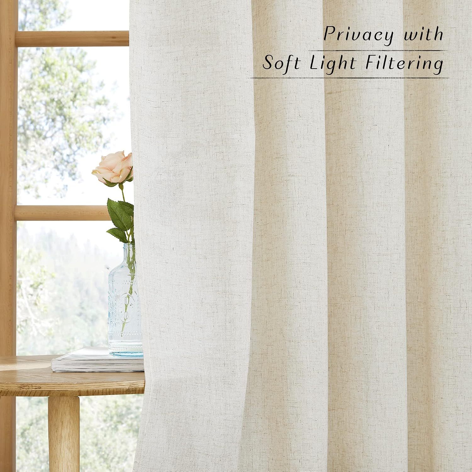 Thumbnail 3 de NICETOWN Natural Linen Curtains 84in