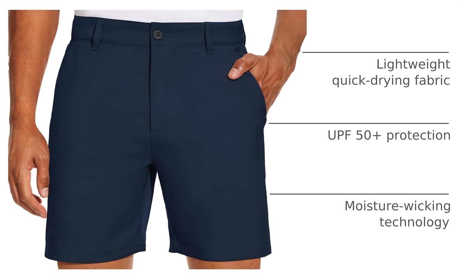 Thumbnail 3 de PULI Men's Golf Dress Shorts Flat Front Hybrid 7 Inch