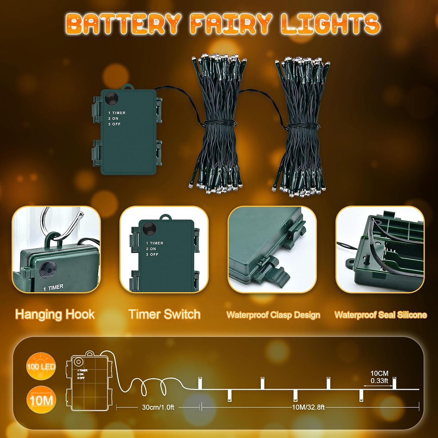 Thumbnail 6 de Dalugo Outdoor Battery Fairy Lights 10M