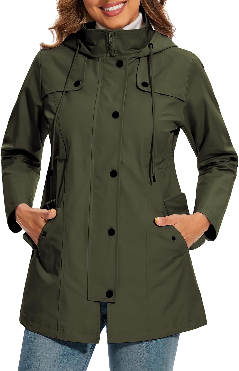 Thumbnail 6 de PASUDA Giacca Impermeabile Donna Trench Pioggia