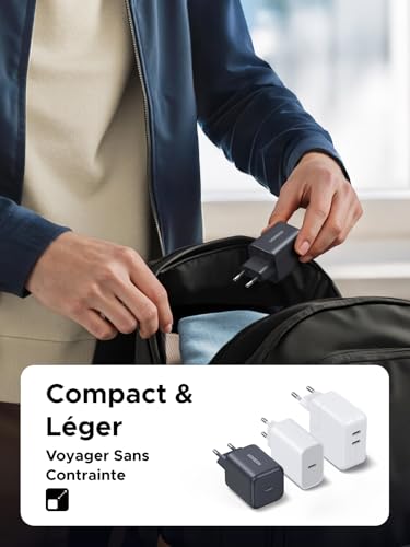 Detalle 2 de UGREEN Zapix Chargeur USB C 45W : GaN rapide, sécurité et polyvalence