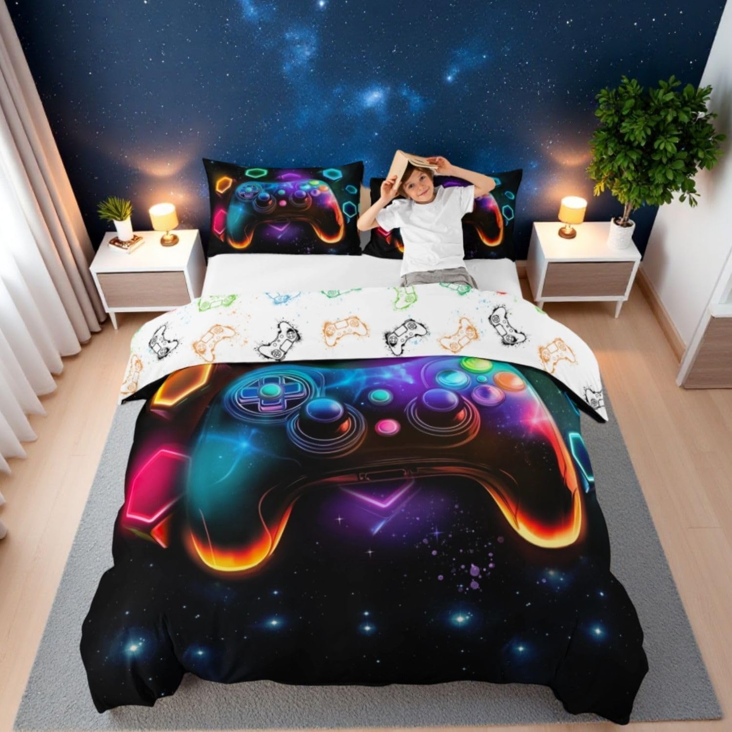 Detalle de Homewish Gaming King Size duvet cover set