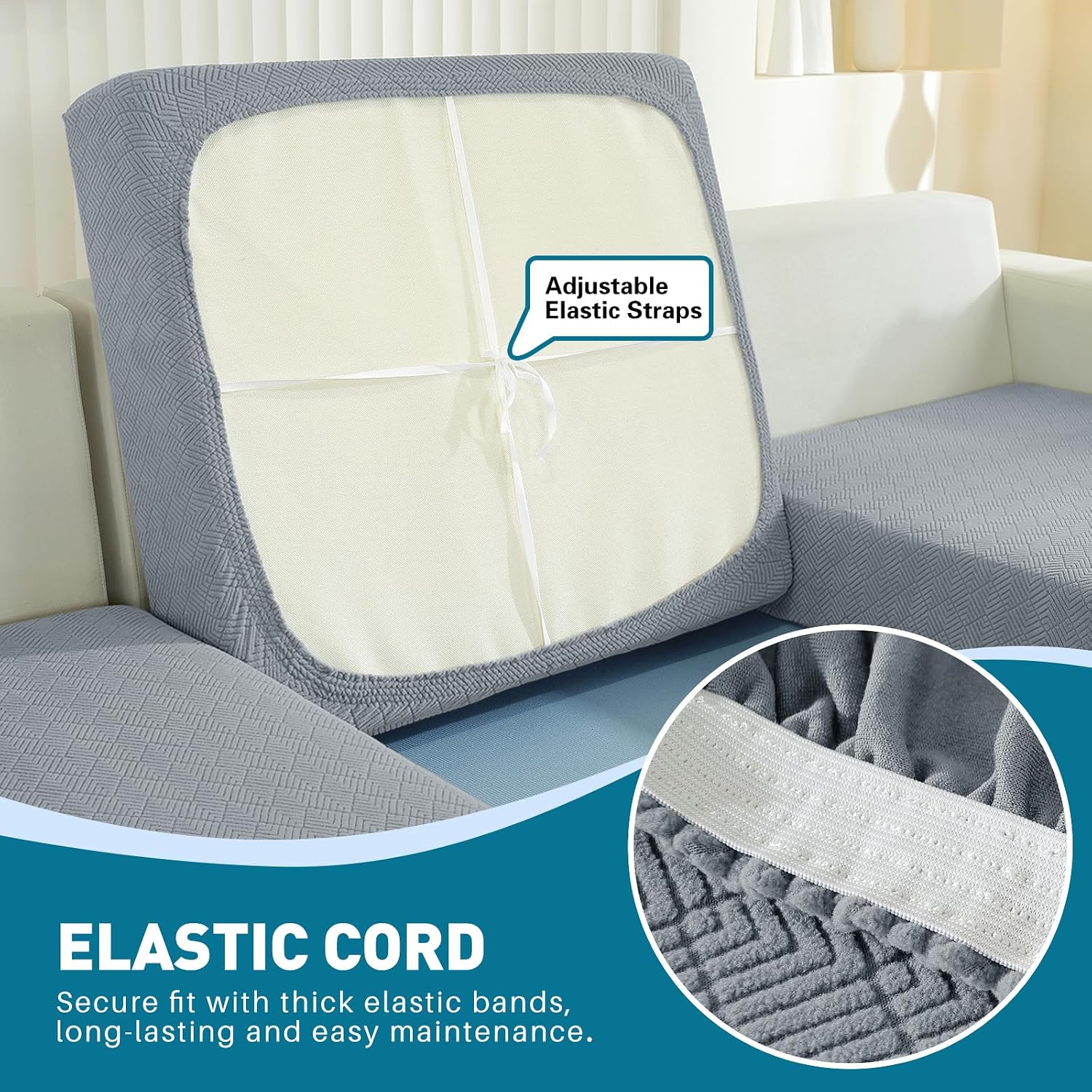 Thumbnail 6 de YSTELLAA Housse Coussin Canapé Grand 1 Place
