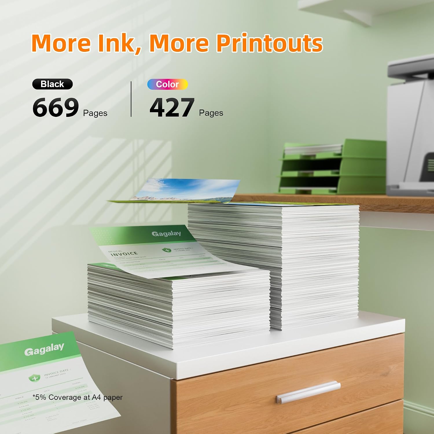 Detalle de Gagalay 65XL Ink Cartridge Combo for HP, Black and Color 2-Pack