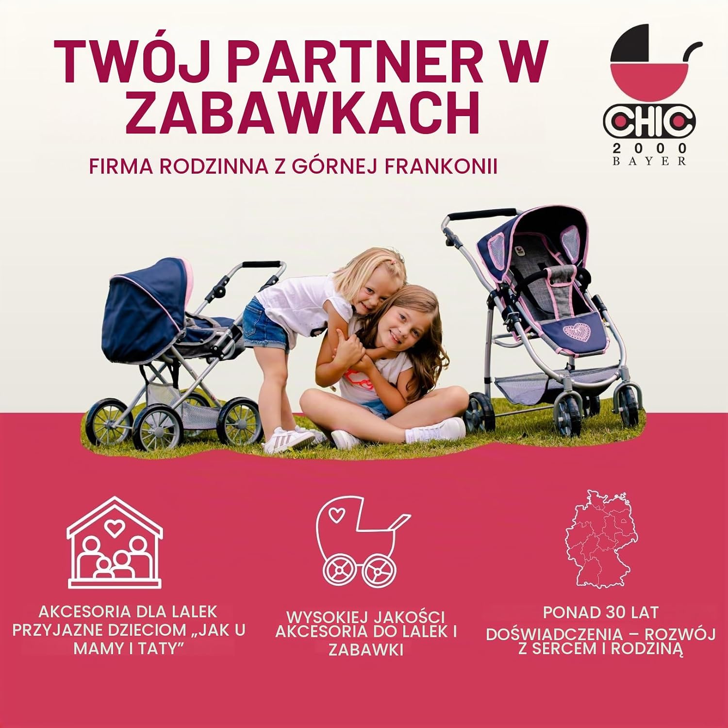 Thumbnail 5 de Bayer Chic 2000 Leon – trzykołowy wózek dla lalek z regulowaną rączką
