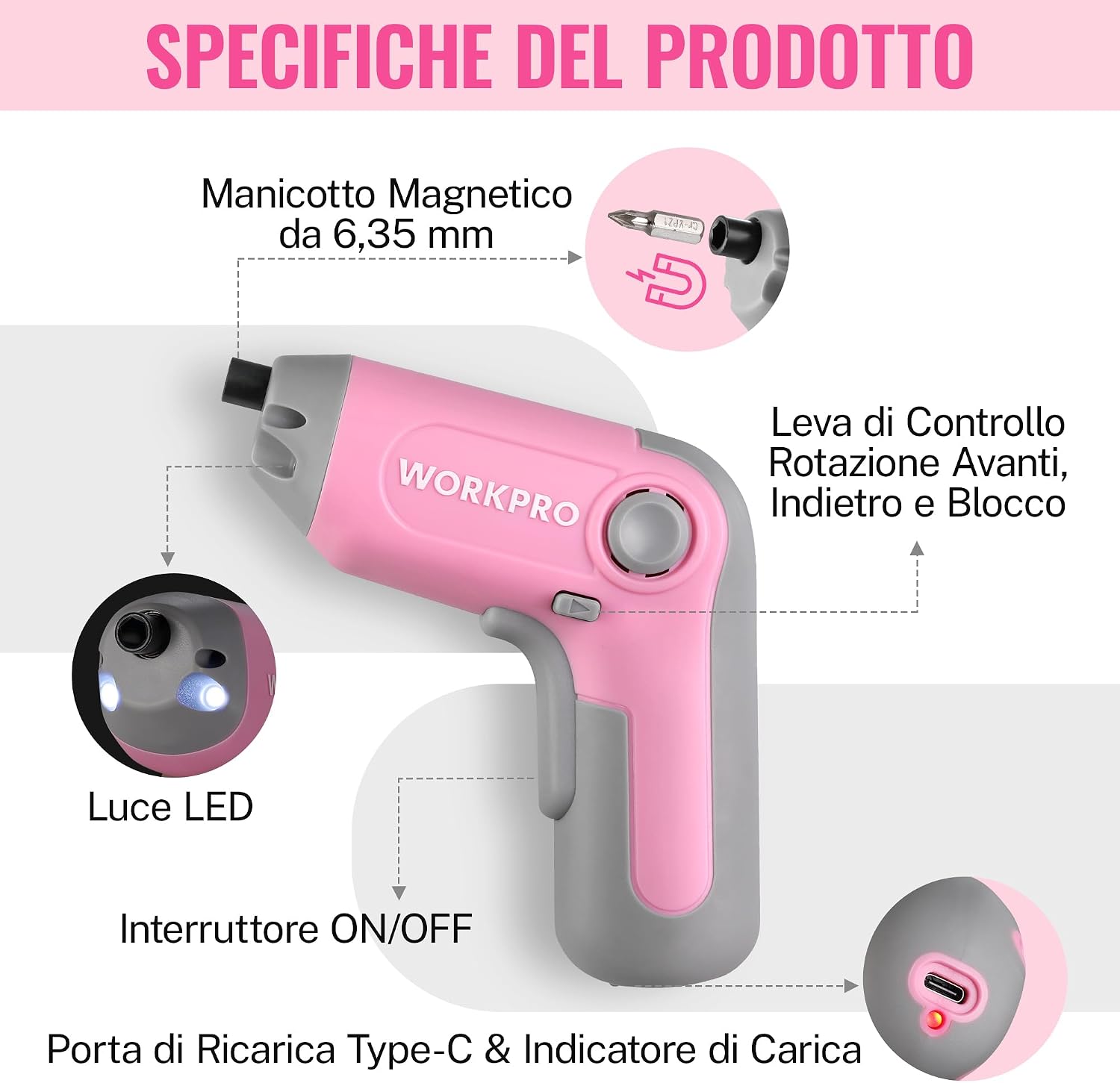 Detalle de WORKPRO avvitatore a batteria 3,6 V