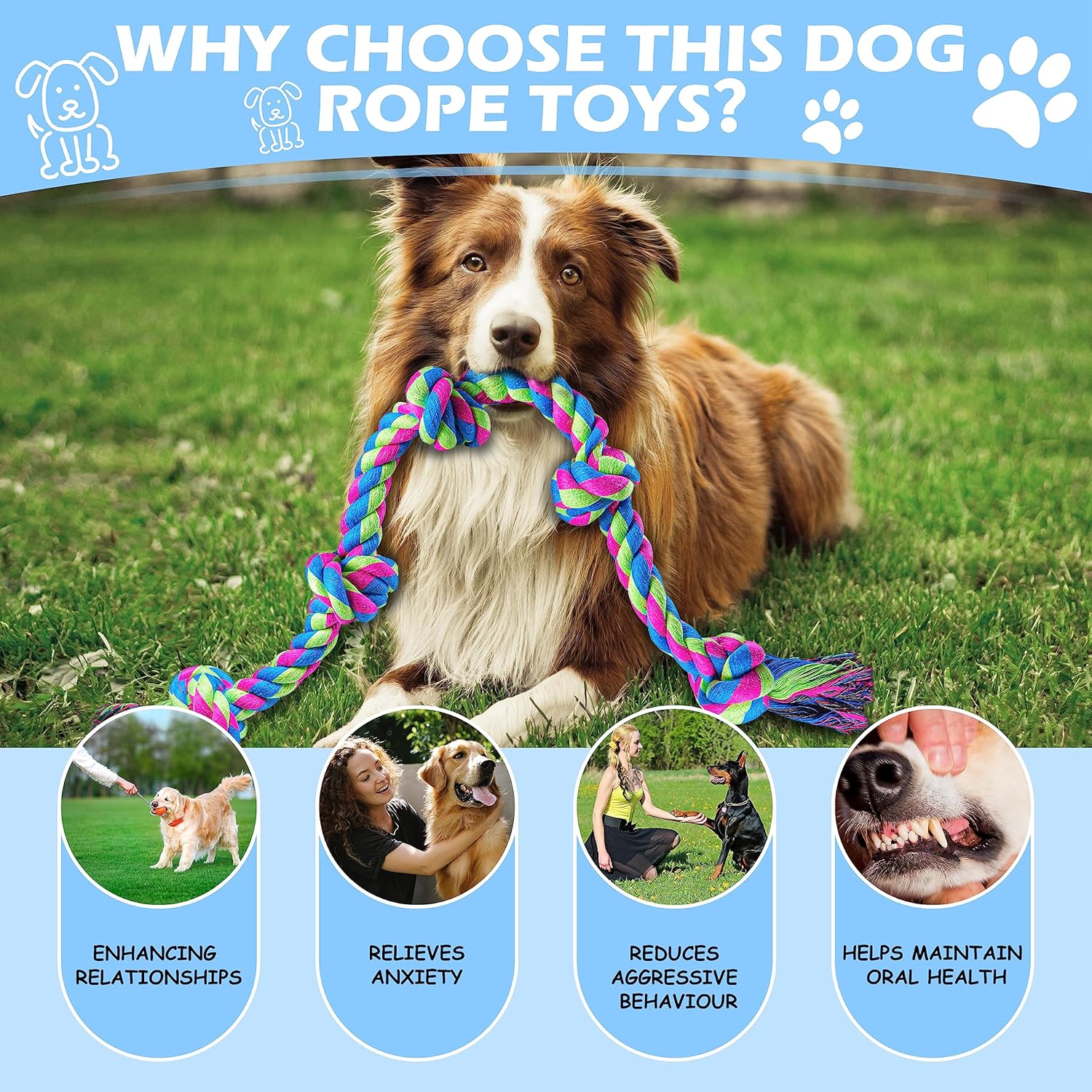 Detalle 2 de Aitmexcn 37-inch Rope Toy for Large Chewers