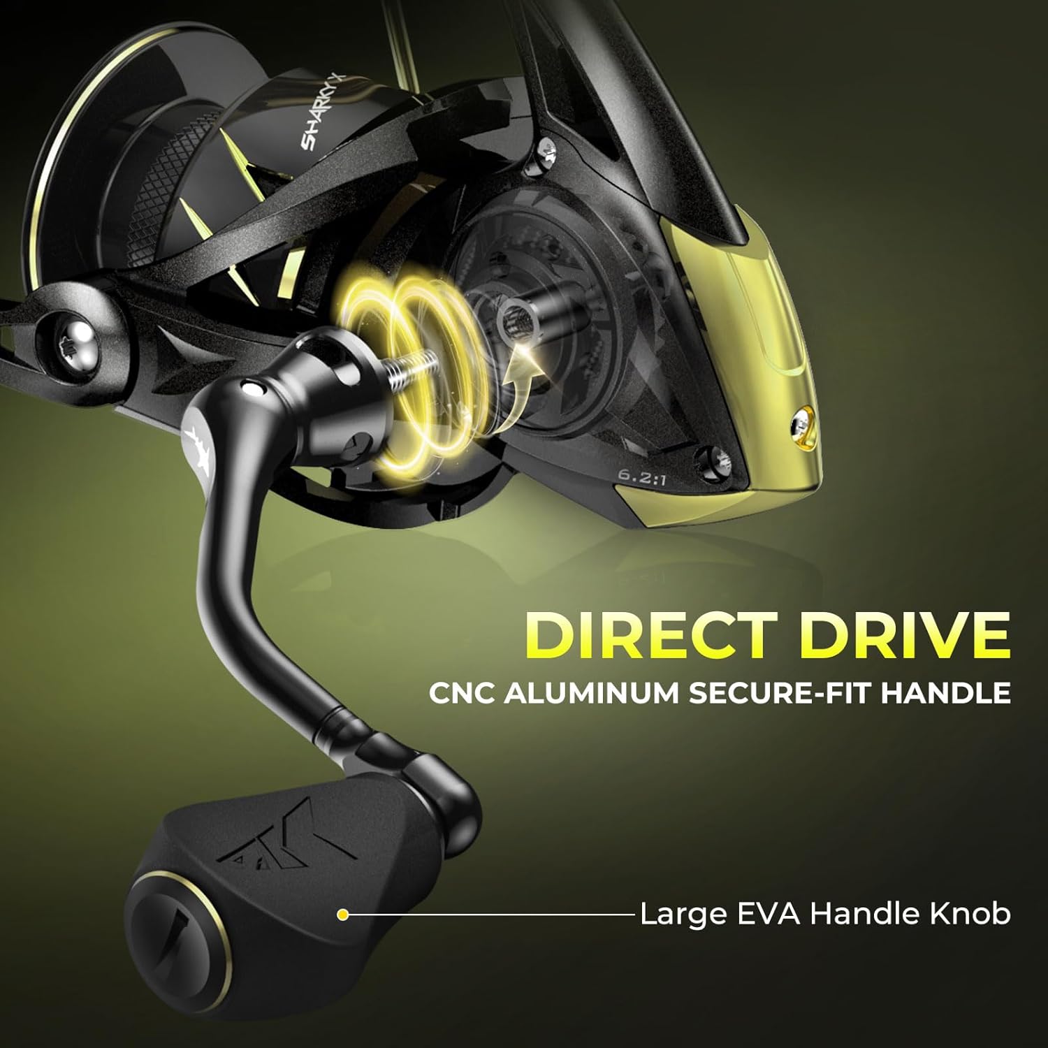 Thumbnail 6 de KastKing Sharky Spinning Reel — 5.2:1 & 6.2:1 Gear Ratios, Carbon Fiber Drag, 10+1 Bearings