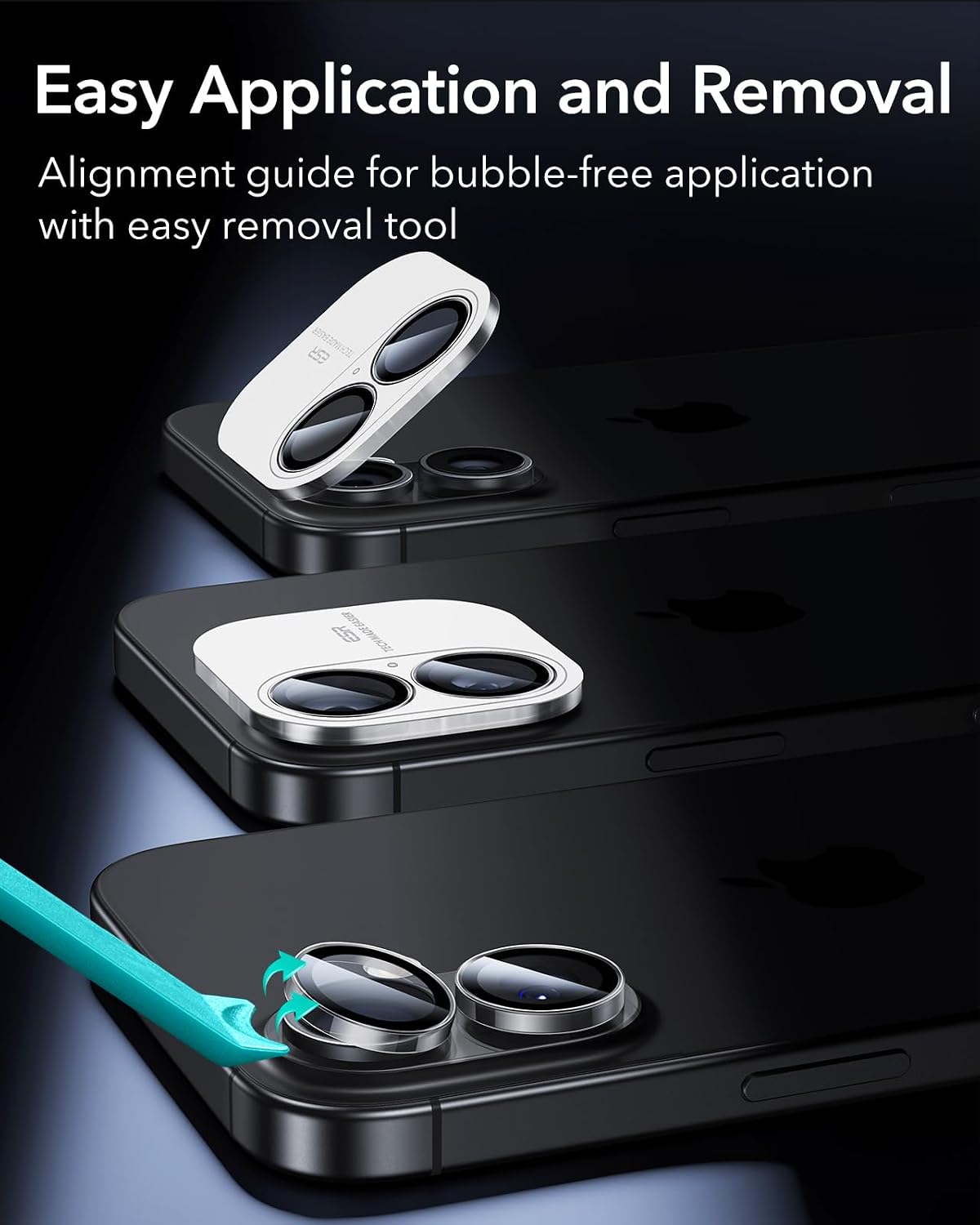 Thumbnail 6 de ESR Camera Lens Protector for iPhone 17/16/16 Plus, Clear 9H Tempered Glass