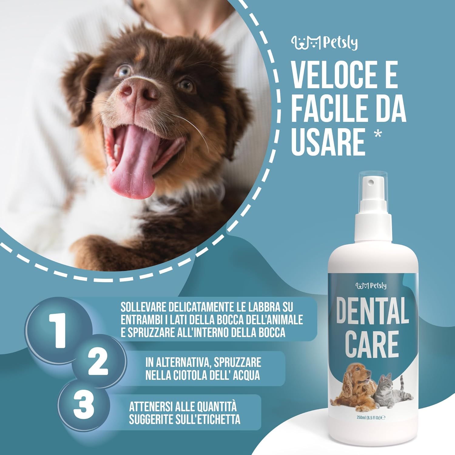 Thumbnail 5 de Petsly Spray Dentifricio per Cani e Gatti da 250 ml – Alito fresco, formula delicata con ingredienti naturali