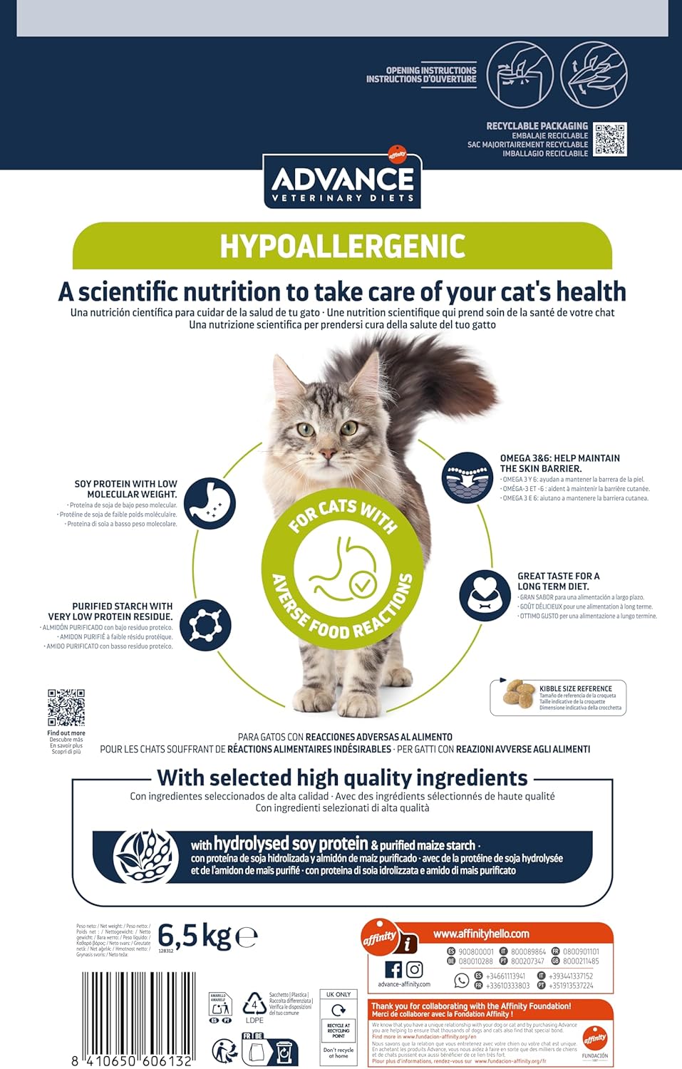Detalle 2 de Advance Veterinary Diets Hypoallergenic 6,5 kg