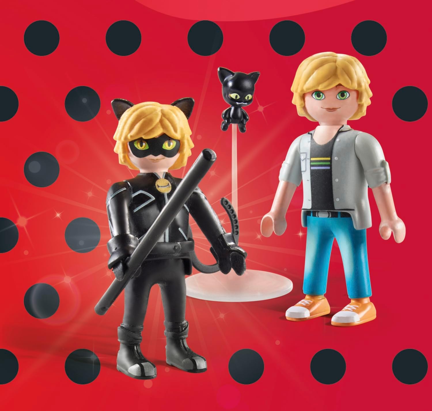 Detalle 2 de PLAYMOBIL Miraculous 4008789, zestaw 71337: Adrien i Czarny Kot z Plaggiem