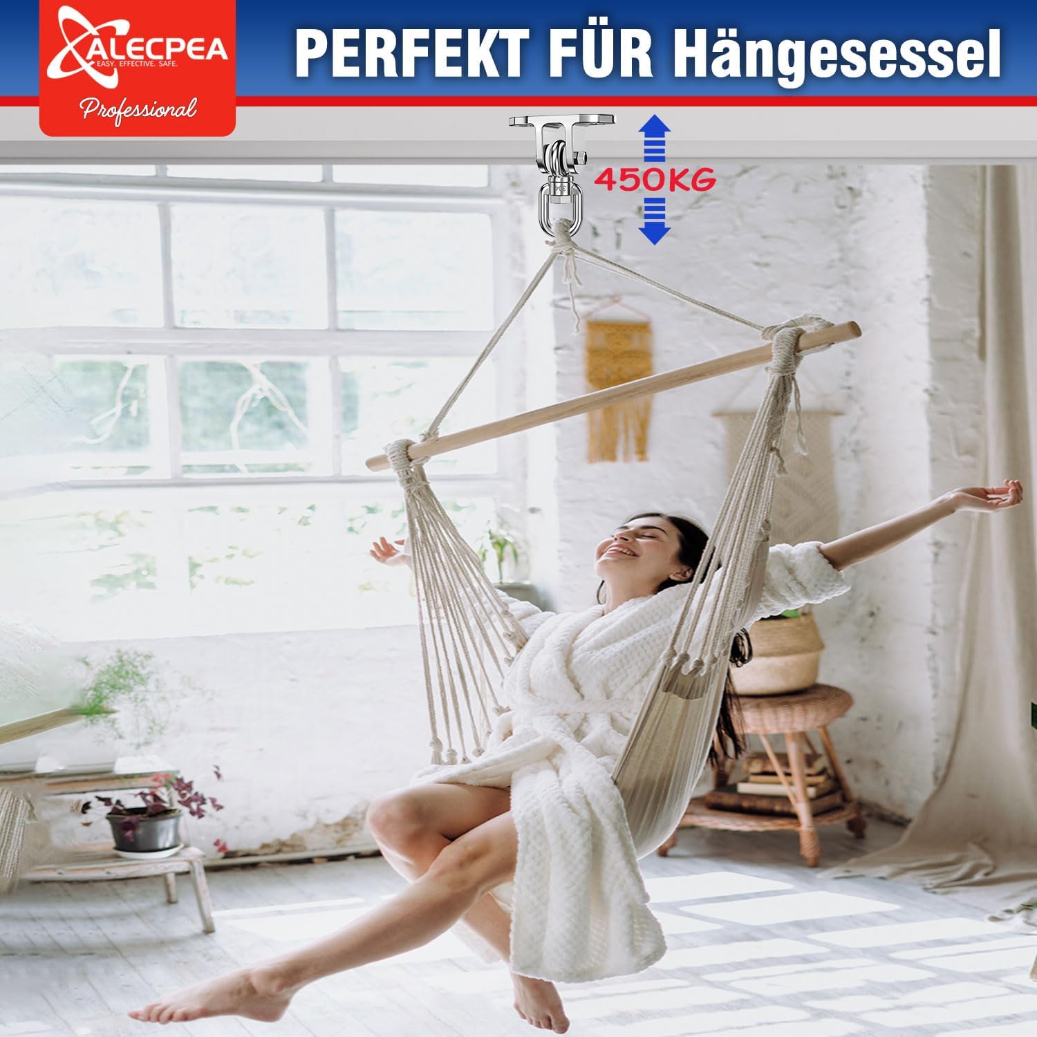 Thumbnail 6 de ALECPEA 360°Drehbar Schaukelhaken 450 kg đȘ