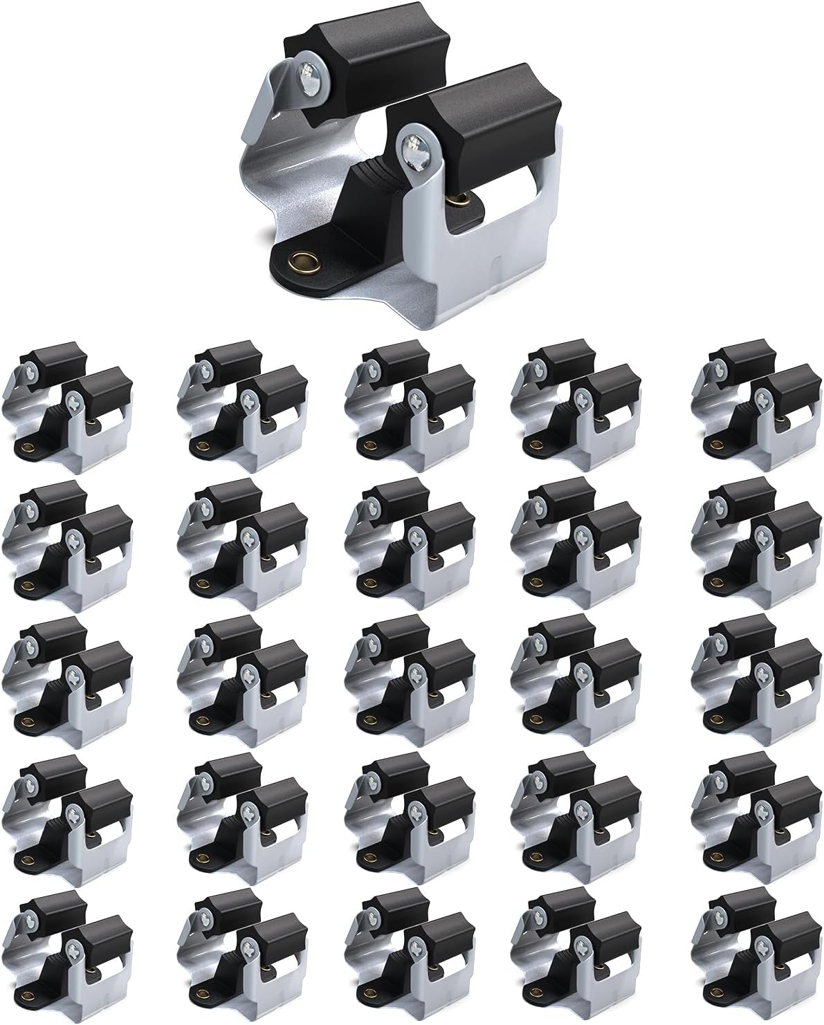 Detalle de 3-H 2018-25pc-black-spray mopphållare för vägg, 25-pack för skaft upp till 35 mm