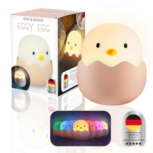 Detalle de MegaLight LED Nachtlicht Kinder Eggy Egg – dimmbares Nachtlicht mit Touch, sicher ab 0 Jahren