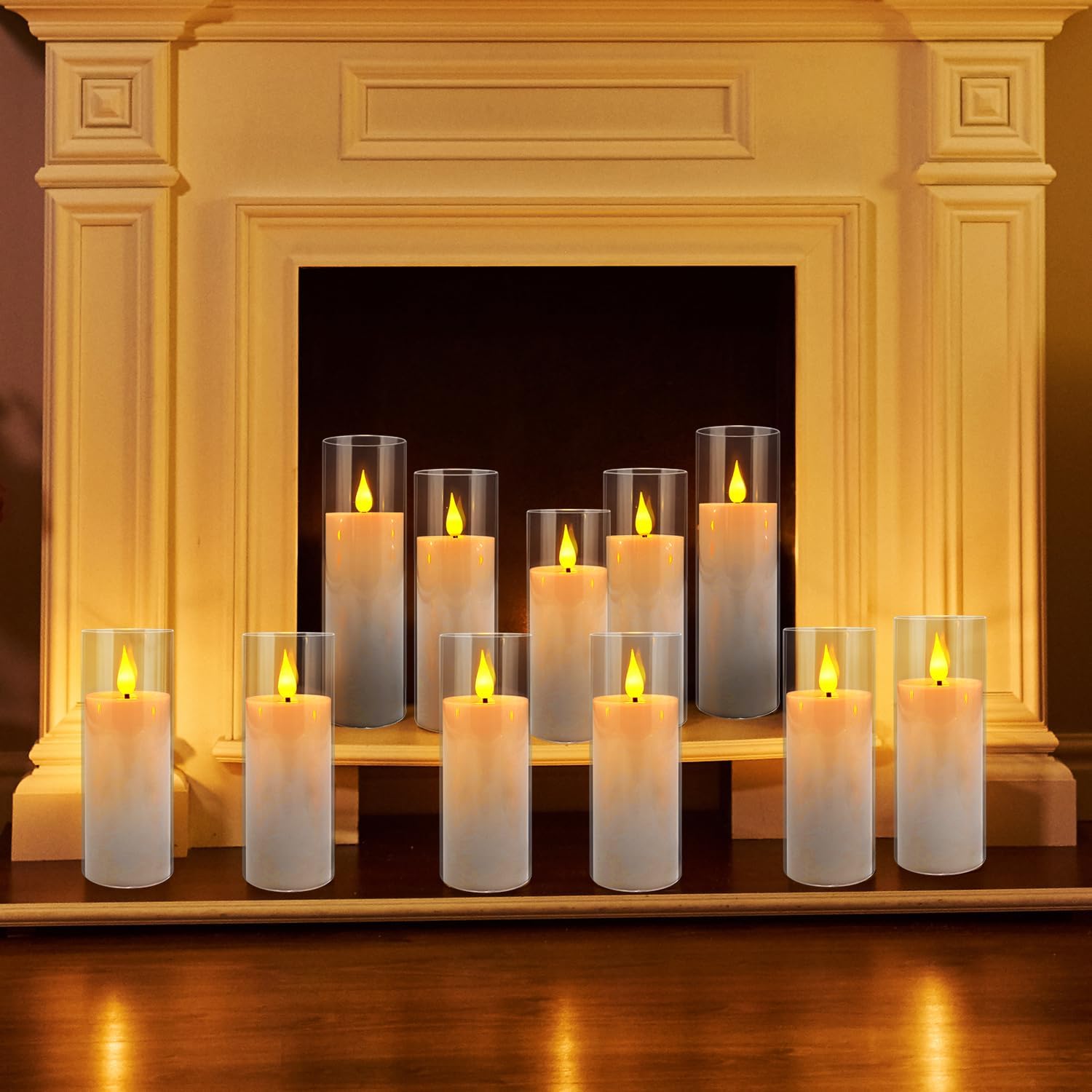 Detalle de CLTNIKET hi681 Acrylic LED Flameless Candles, 24-Pack with Remote Timer