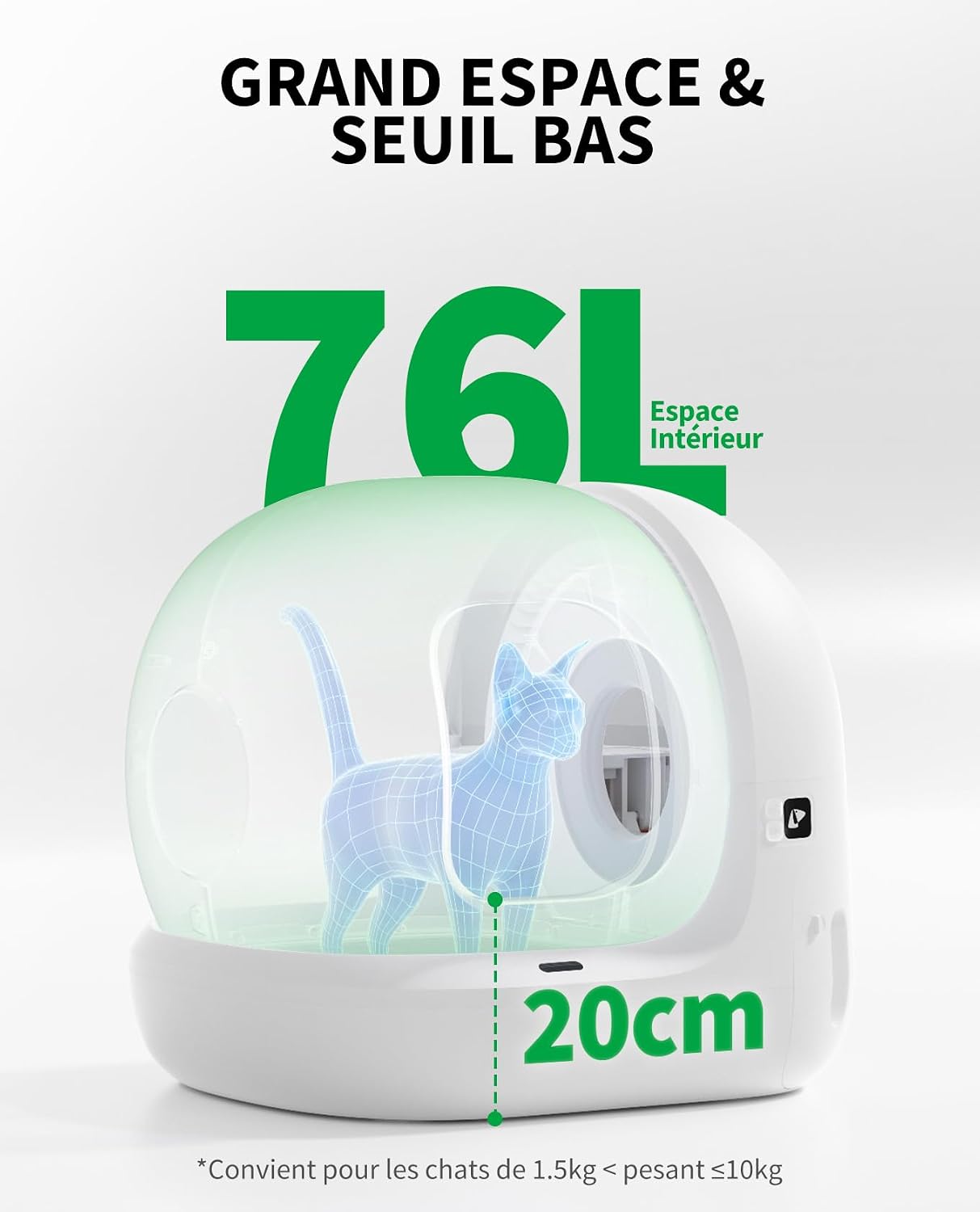 Detalle 2 de PETKIT Pura Max 2 litière autonettoyante 76L 🐱