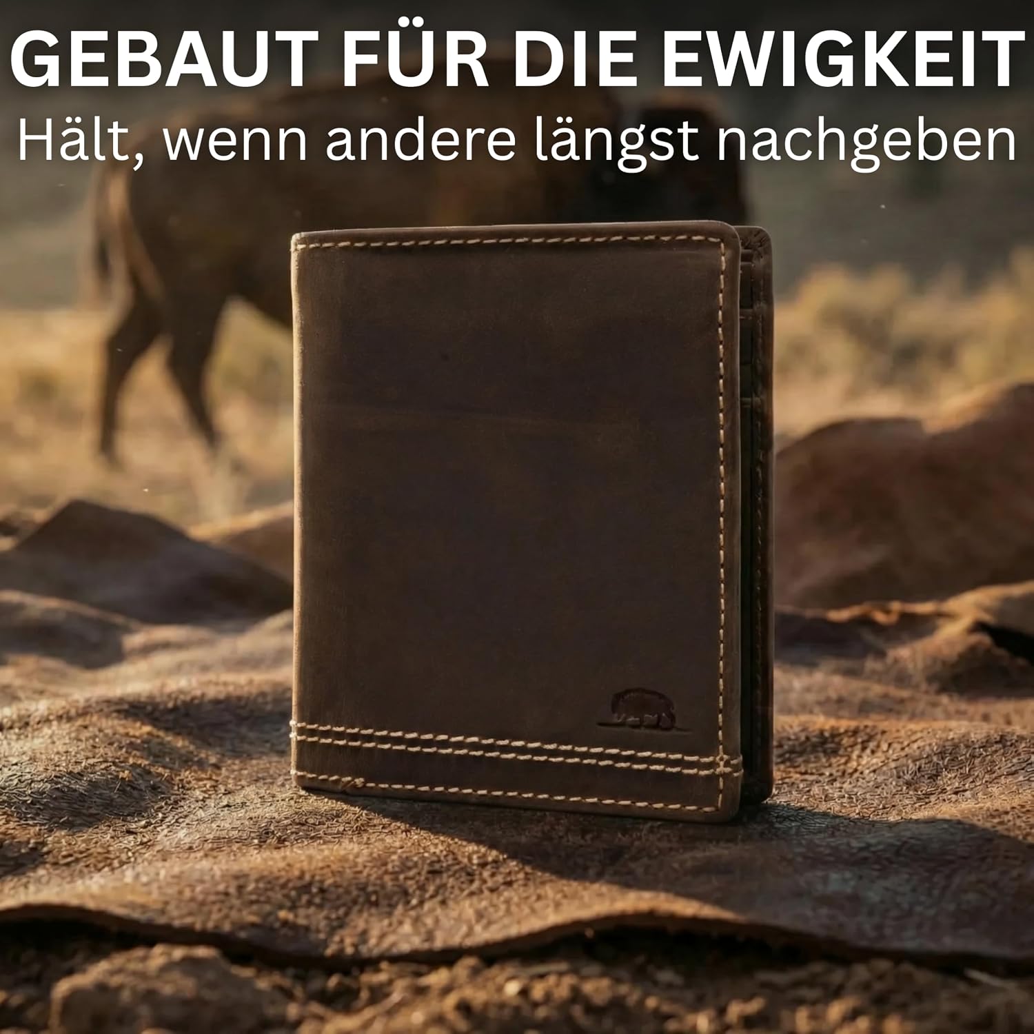 Detalle de Cocoono Leder Geldbörse Herren mit RFID-Schutz – Echtleder, braun, 11 Kartenfächer, Münzfach, kompakt (12,5 × 10 × 1,5 cm)