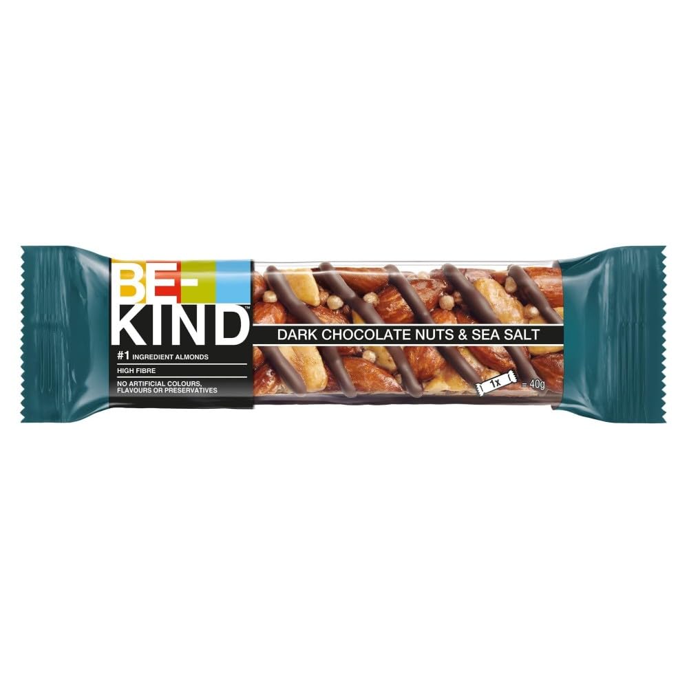 Detalle 2 de BE-KIND Dark Chocolate Nuts & Sea Salt Snack-Riegel – 12er Pack (12×40 g)