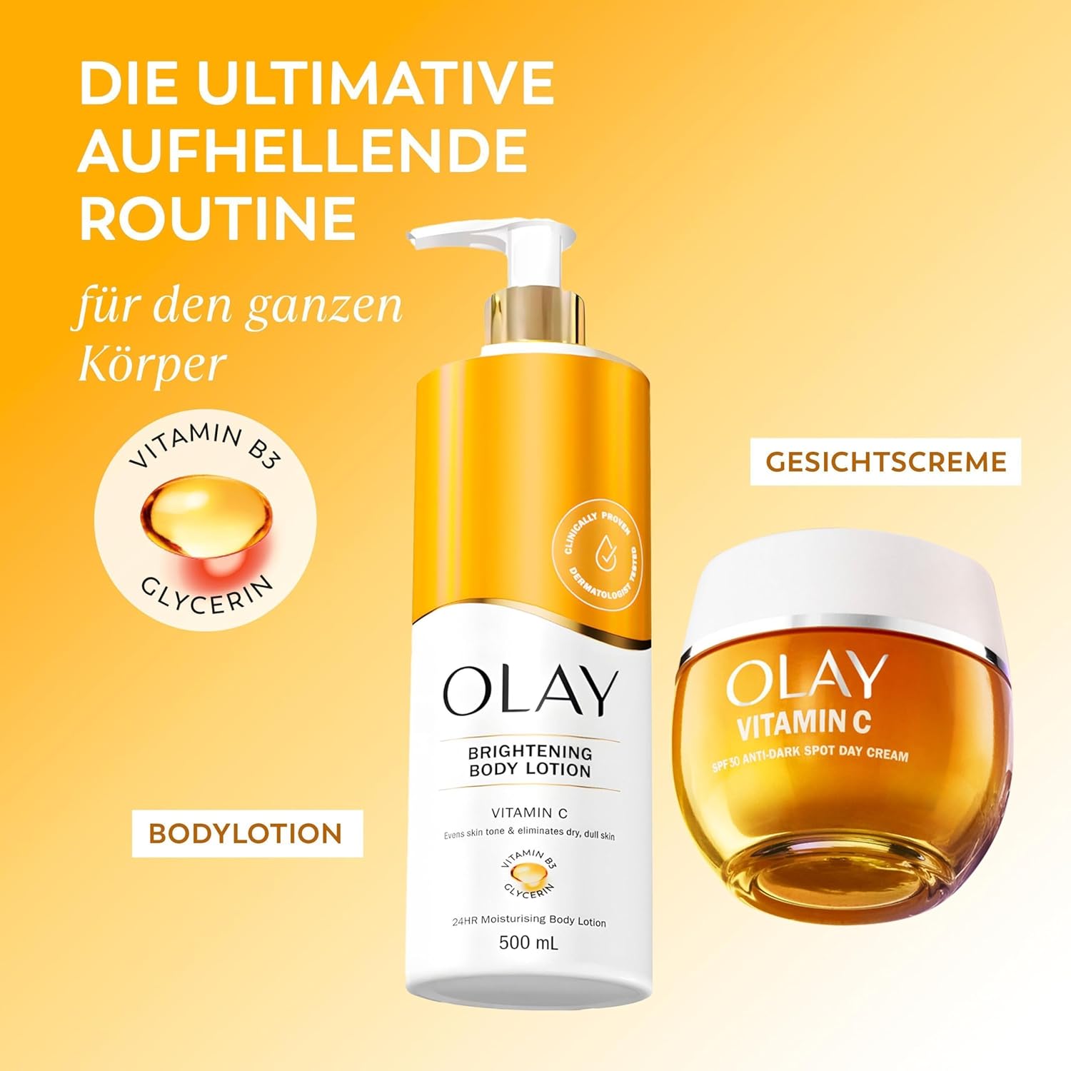 Thumbnail 6 de Olay Vitamin C Körperlotion – 500 ml mit Vitamin C, Vitamin B3, B5 und Glycerin