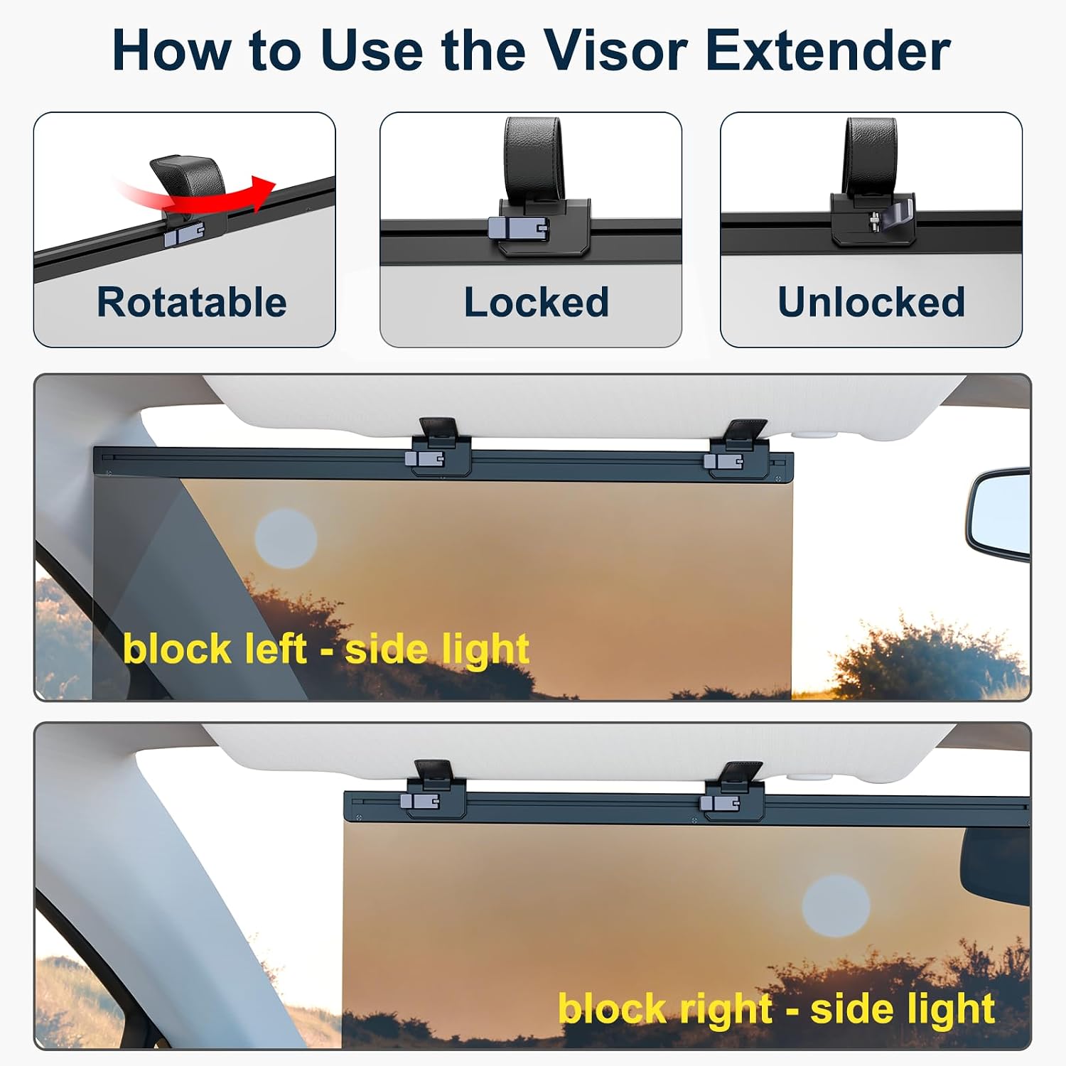 Thumbnail 4 de Veharvim Sun Visor Extender 1 Pack