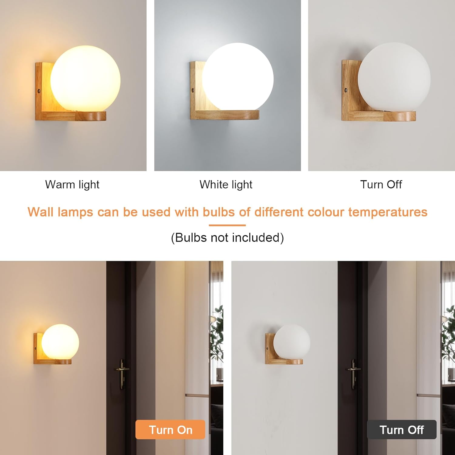 Thumbnail 2 de Mckalen Aplique de Madera para Interior 🛠️ E27 Moderno
