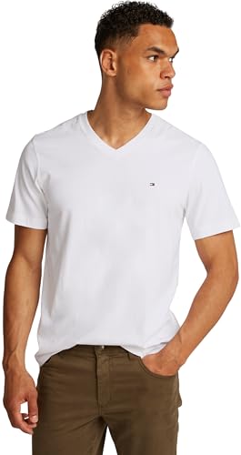 Detalle de Tommy Hilfiger camiseta de manga corta Essential tee de cuello pico blanco L