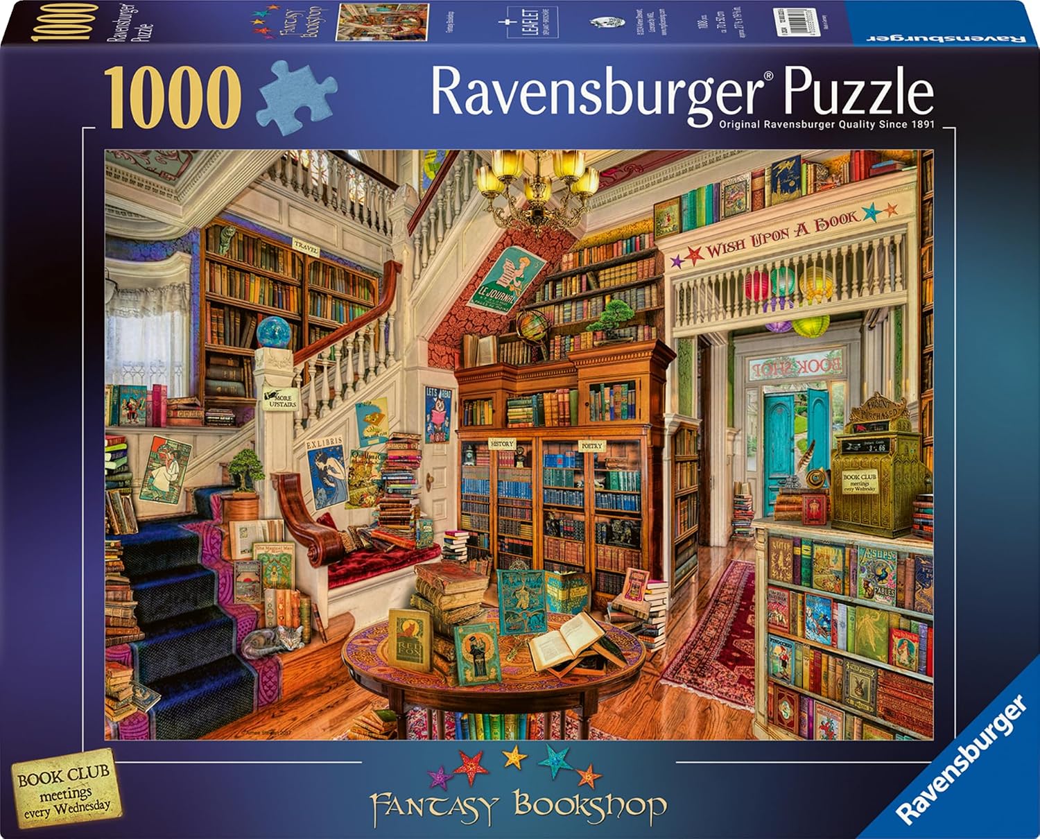 Detalle de Ravensburger The Fantasy Bookshop 1000 Piece Jigsaw Puzzle (70 x 50cm) for Adults and Kids 12+
