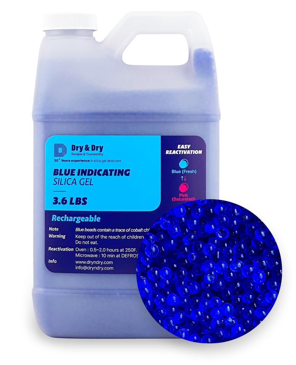 Detalle de Dry & Dry DDBL1GAL Silica Gel Beads, 3.6 lb, 3–5 mm, Blue-Indicating