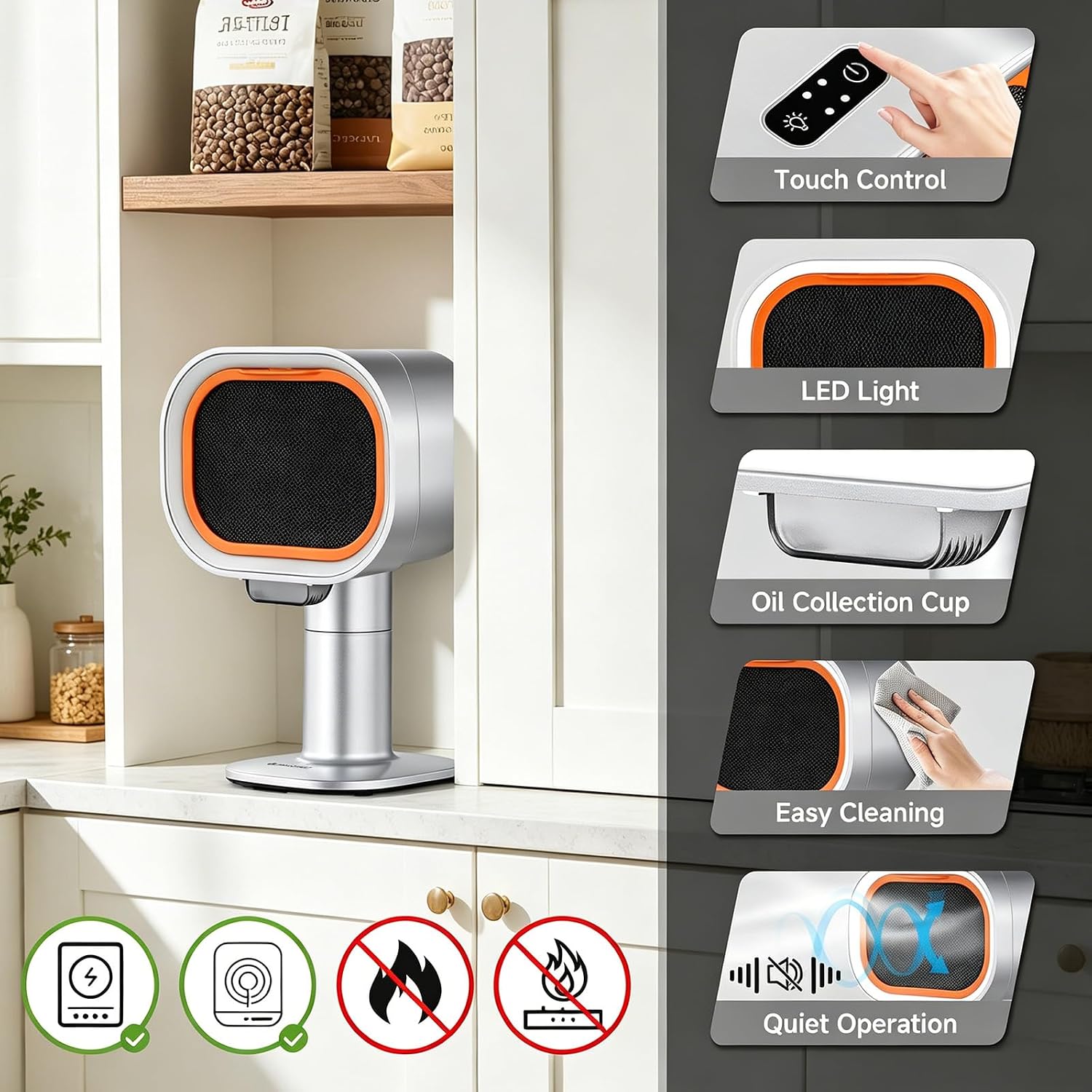 Thumbnail 6 de AMZCHEF Portable Range Hood, 4-Speed Desktop Fan with Adjustable Height and 40° Tilt