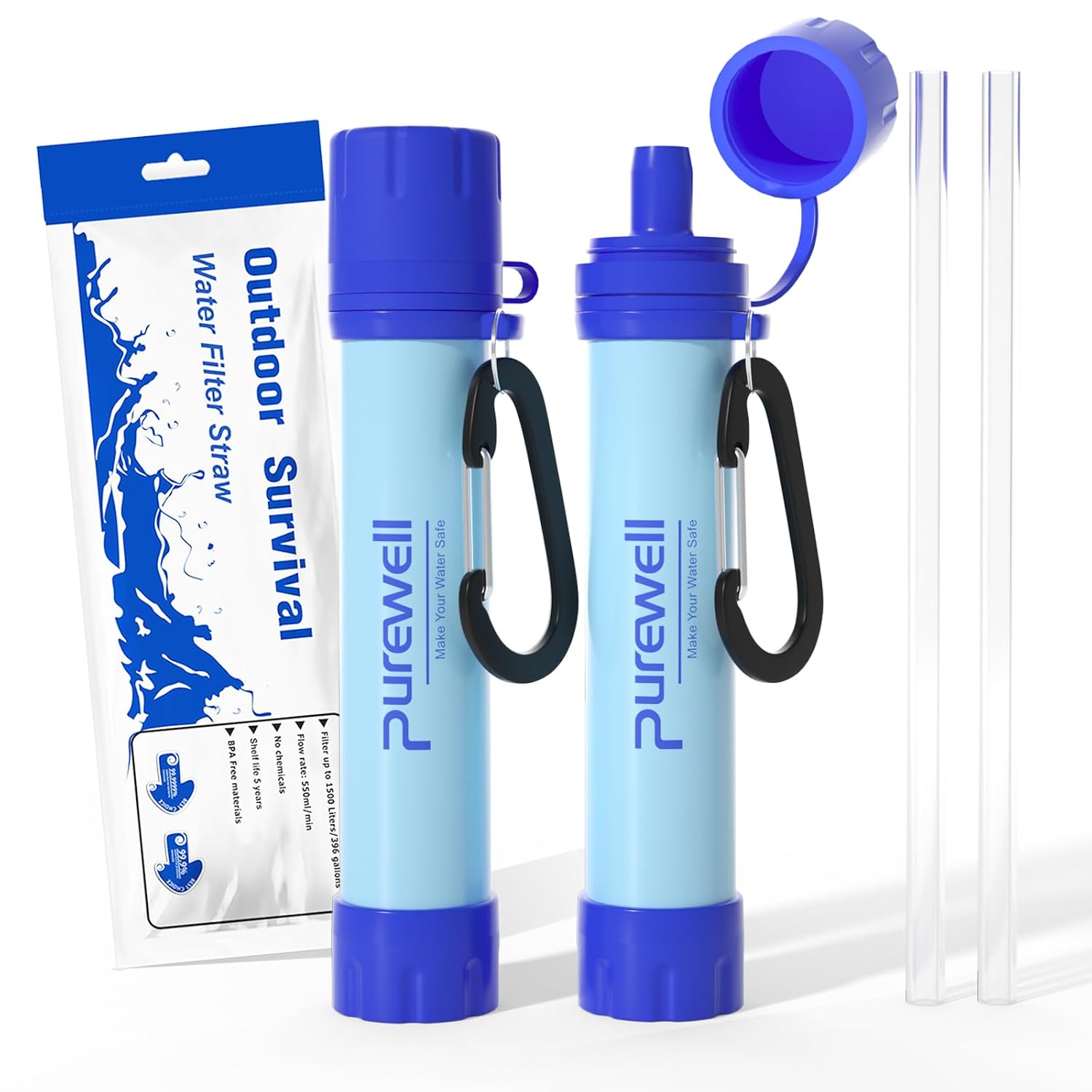 Detalle de Purewell Outdoor-Wasserfilter mit 0,01 μm Ultrafeinfilter – für unterwegs & Notfall, 1500 Liter