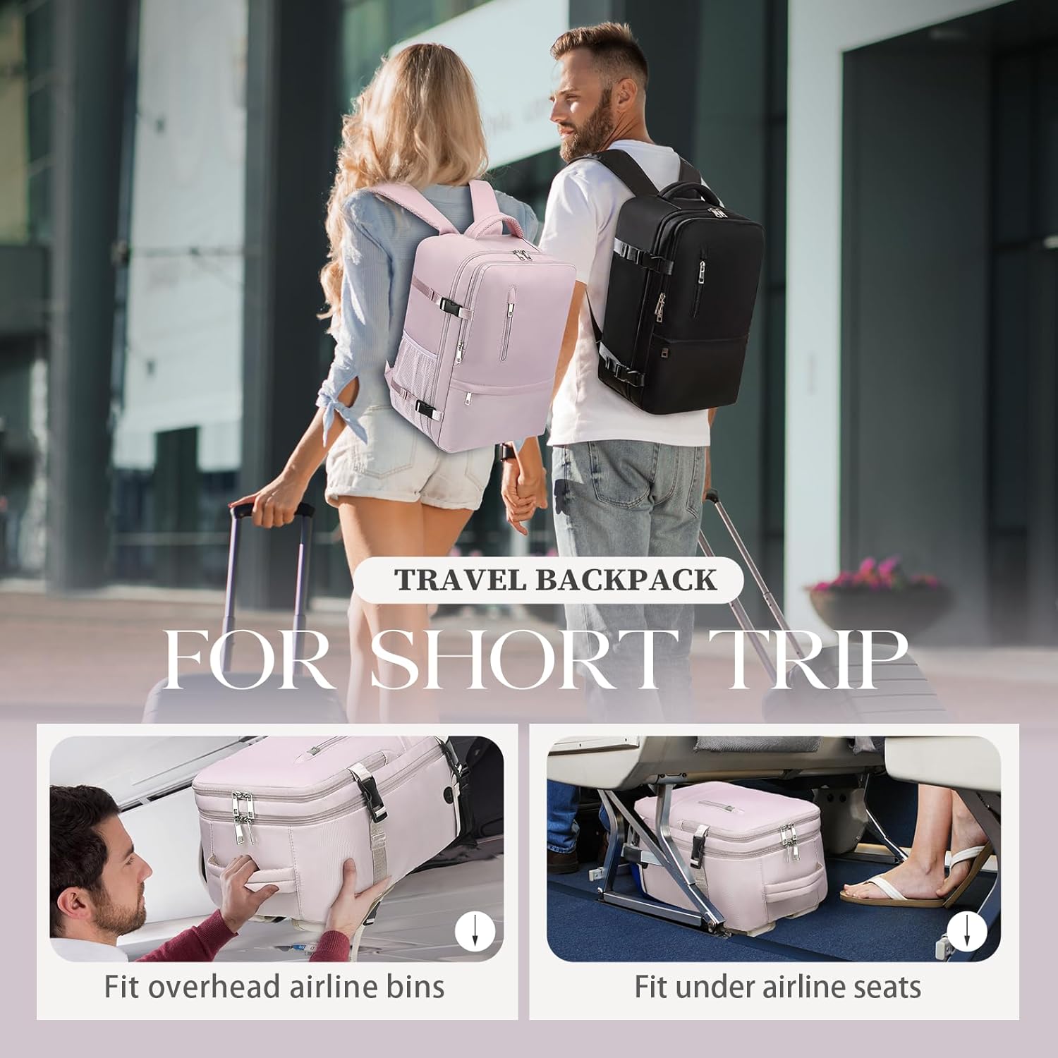 Thumbnail 2 de Hayayu Ryanair Cabin Bags 40x30x20: Underseat Carry-On Backpack for Short Trips