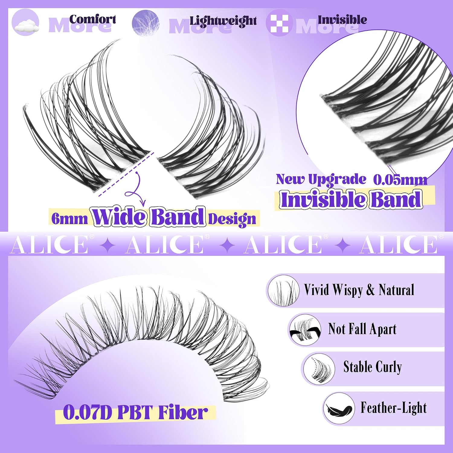 Detalle de Wispy Lash Clusters 8-16mm Natural Lashes ๐