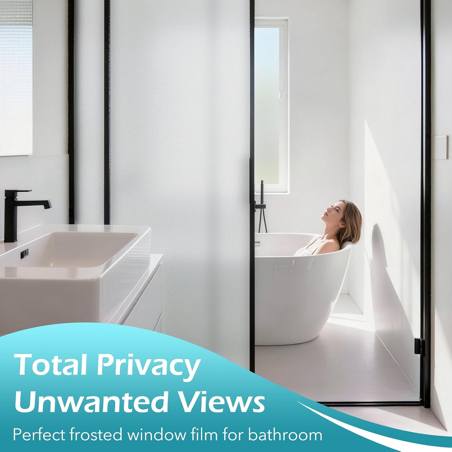 Thumbnail 1 de DOWELL Frosted Window Film Privacy with Tools, Matt 90x300cm