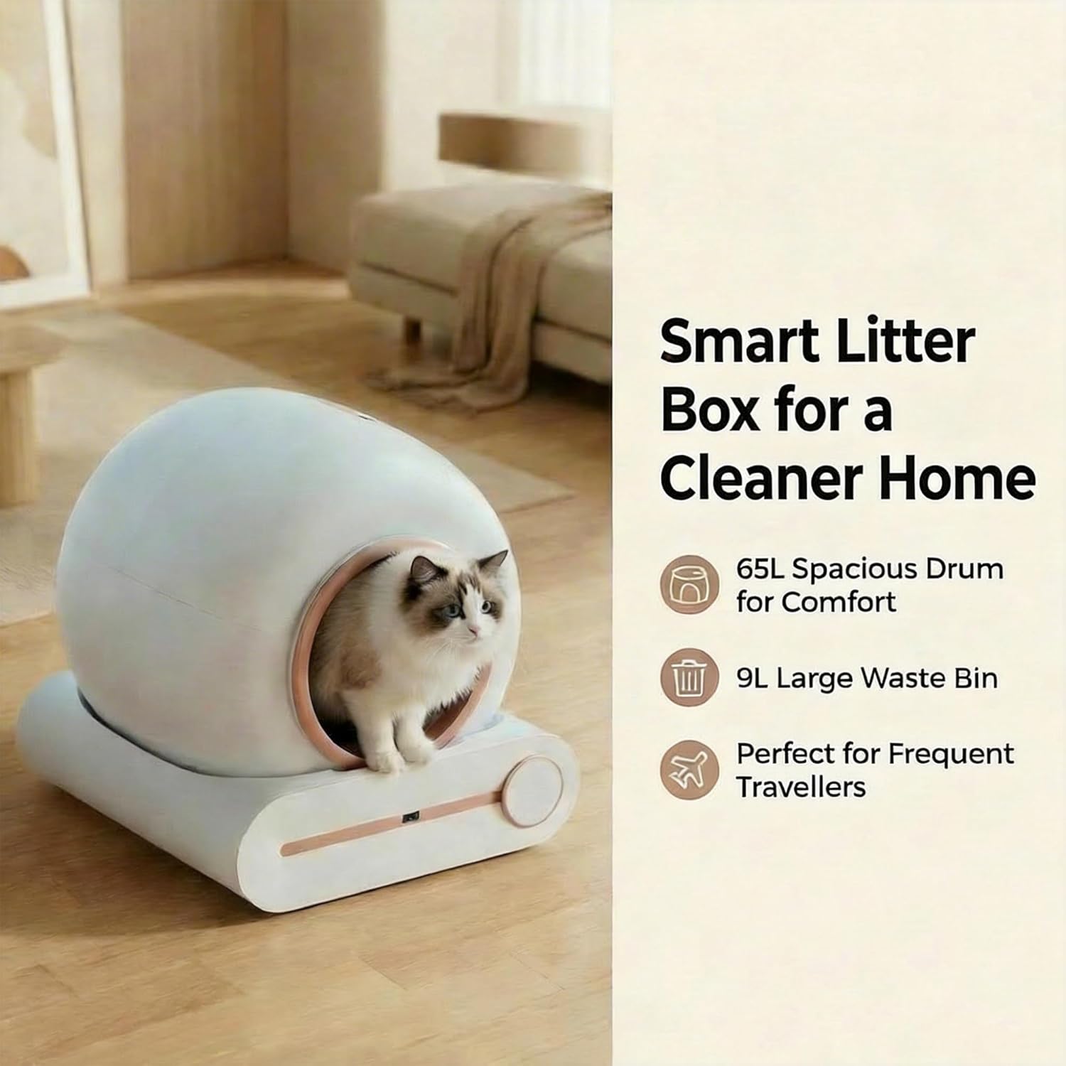 Thumbnail 1 de Venkillian Automatic Self Cleaning Cat Litter Box with Tuya Smart App Remote Control (65L large tray)