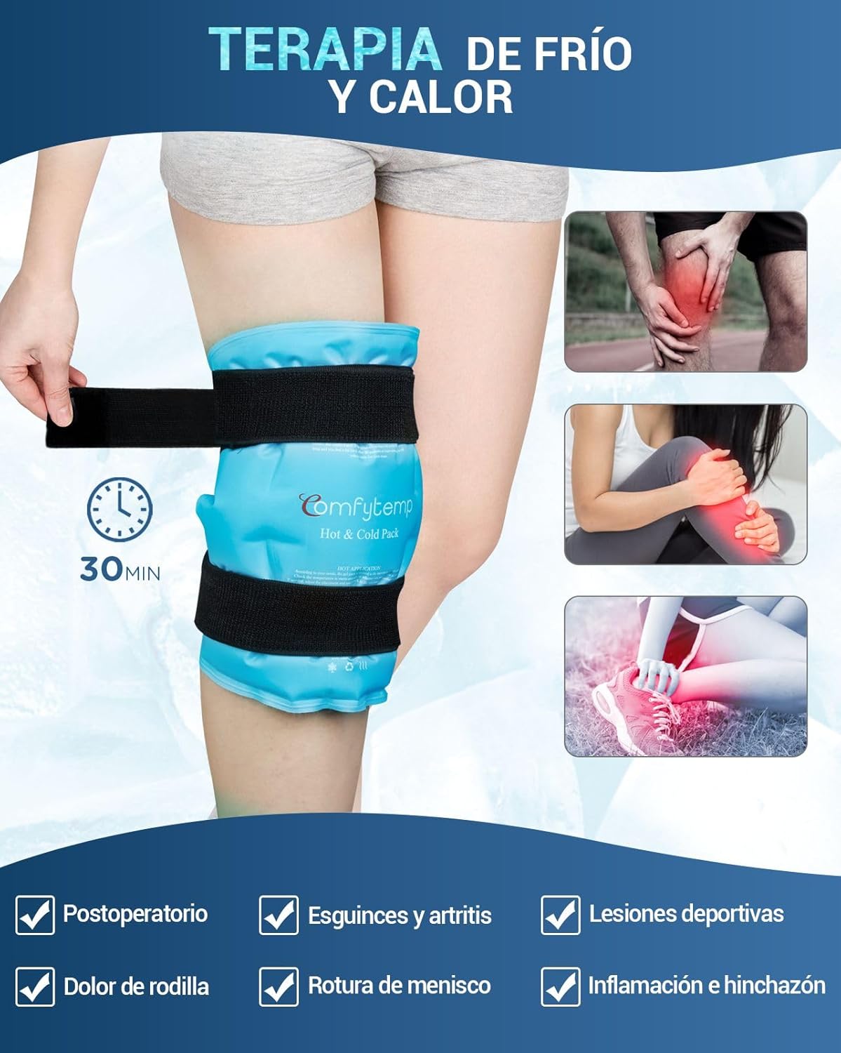 Detalle 2 de Comfytemp Bolsa de Hielo para Rodilla 13.8" x 10.6