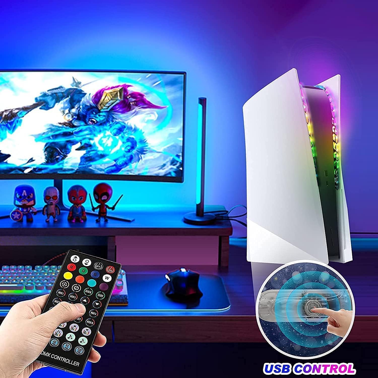 Thumbnail 6 de RGB-LED-Lichtleiste PS5 7 Farben