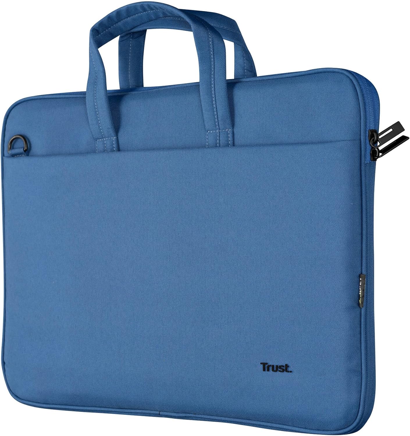 Detalle de Trust Bologna Sustainable Slim Laptop Bag (16 inch) with Shoulder Strap – Blue