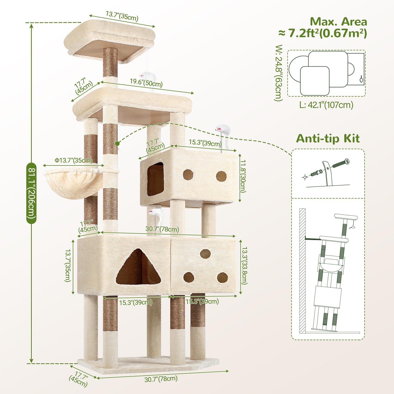 Thumbnail 6 de Globlazer Cat Tower 81-Inch