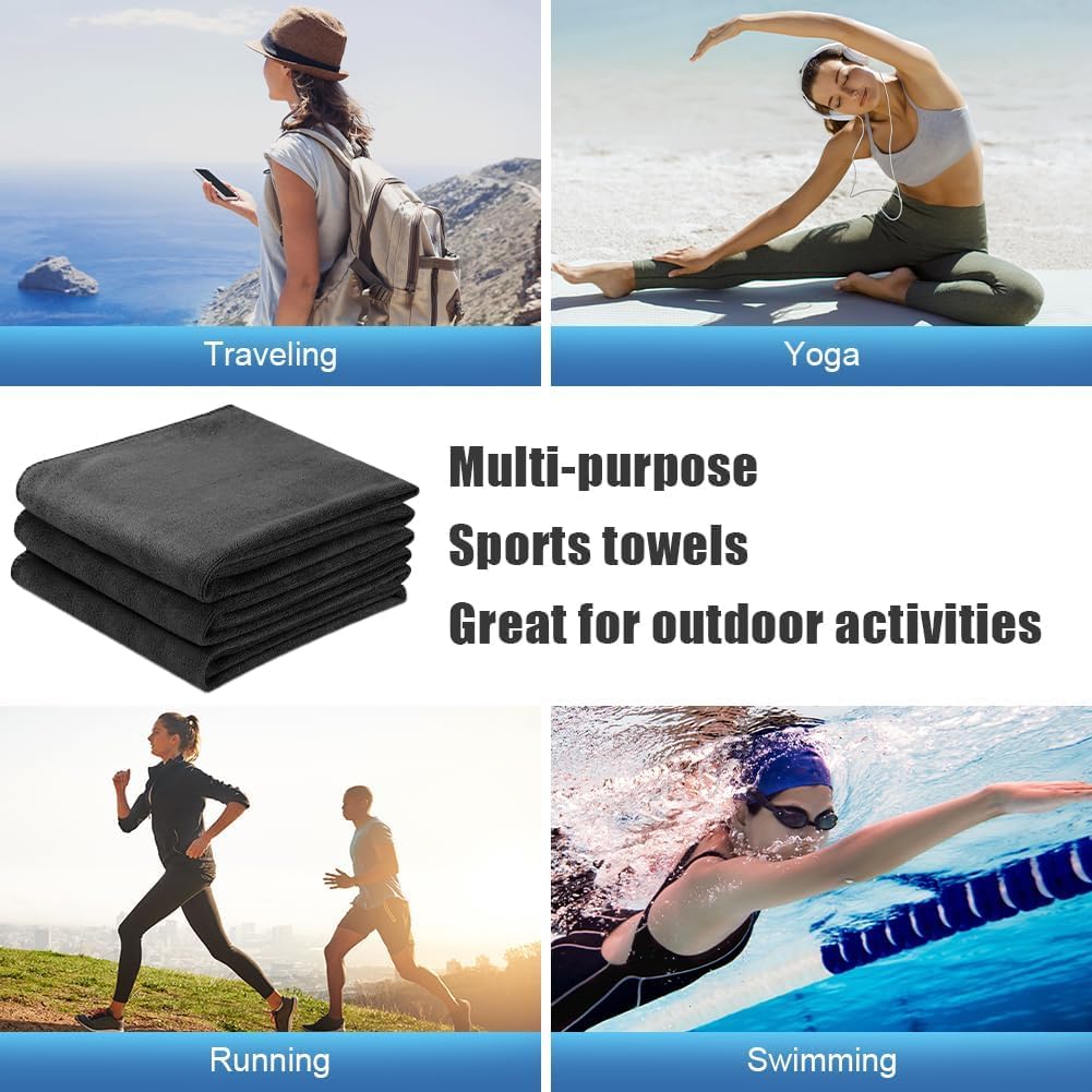 Thumbnail 6 de HAGOT 4 Pack Asciugamani Sportivi in Microfibra: Super Assorbenti, Traspiranti e Ad Asciugatura Rapida (75 x 35 cm)