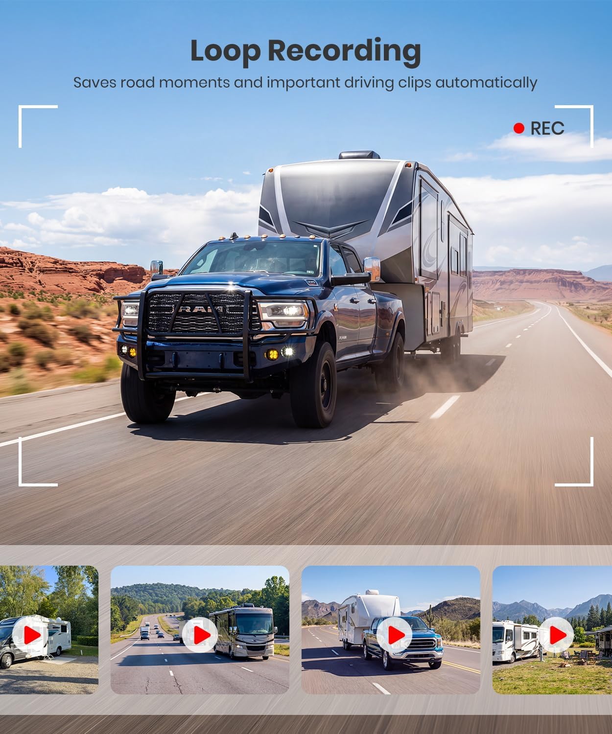 Thumbnail 6 de AUTO-VOX Wireless RV Backup Camera System: Dual Lens with 7.2" HD Monitor