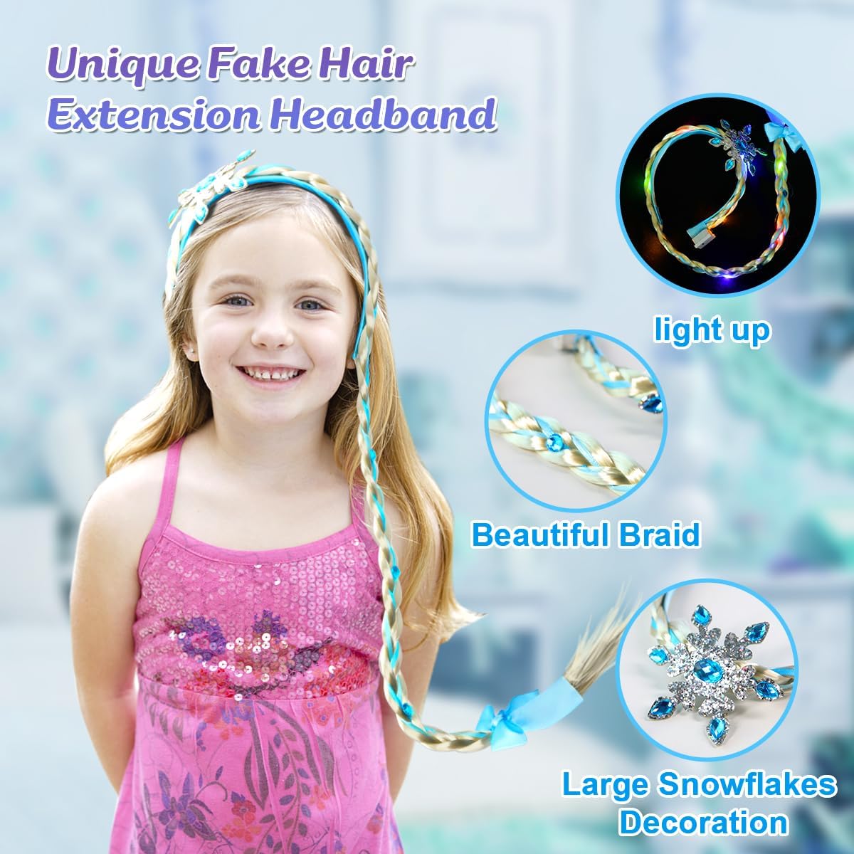 Detalle 2 de Meland Prinzessin Kleid Mädchen – 8-teiliges Set inkl. Juwelen, Handschuhe und Zauberstab (3–10 Jahre)