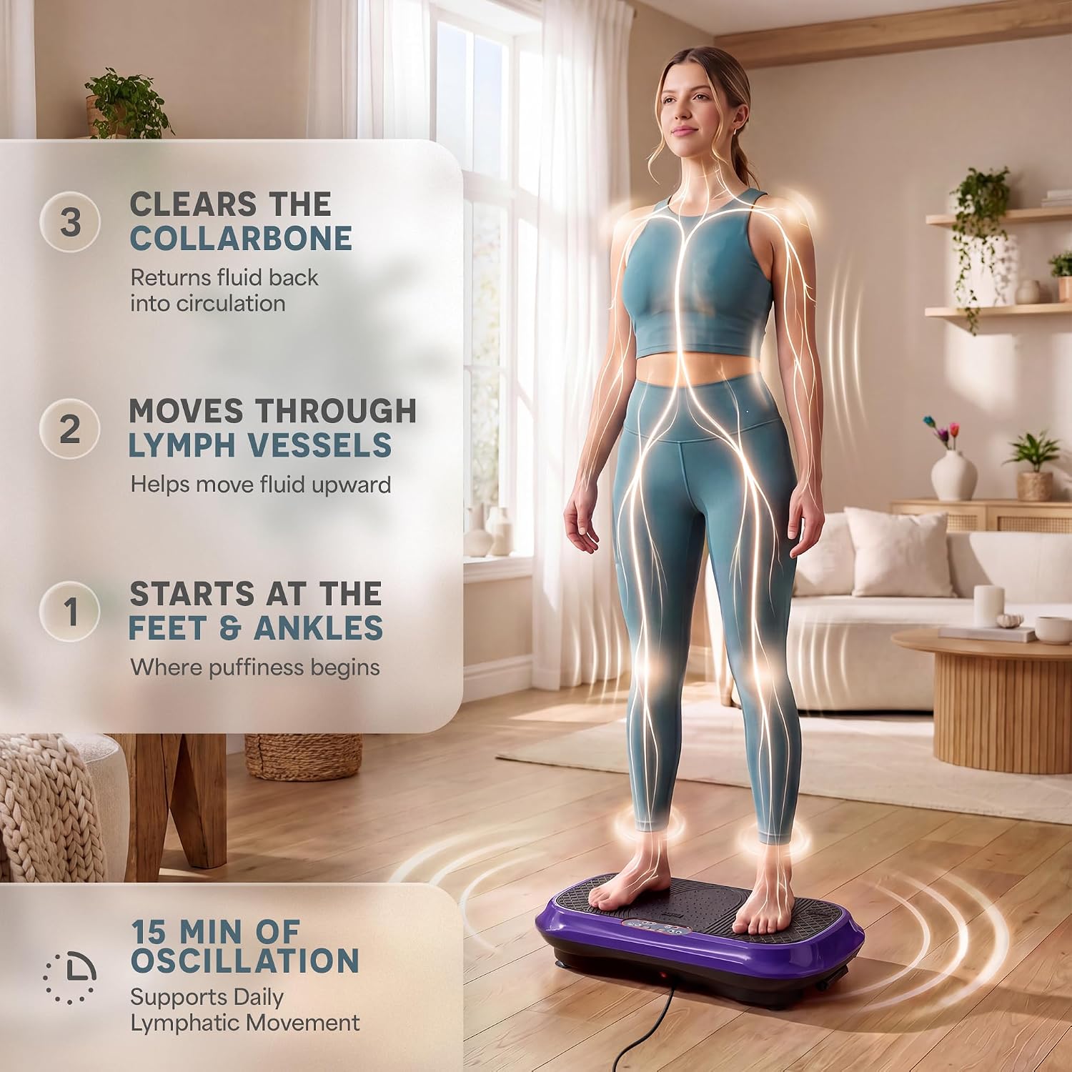 Detalle de Lifepro LP-WVR-PRPL Waver Vibration Plate, Dual-Action Motion, 10 Modes