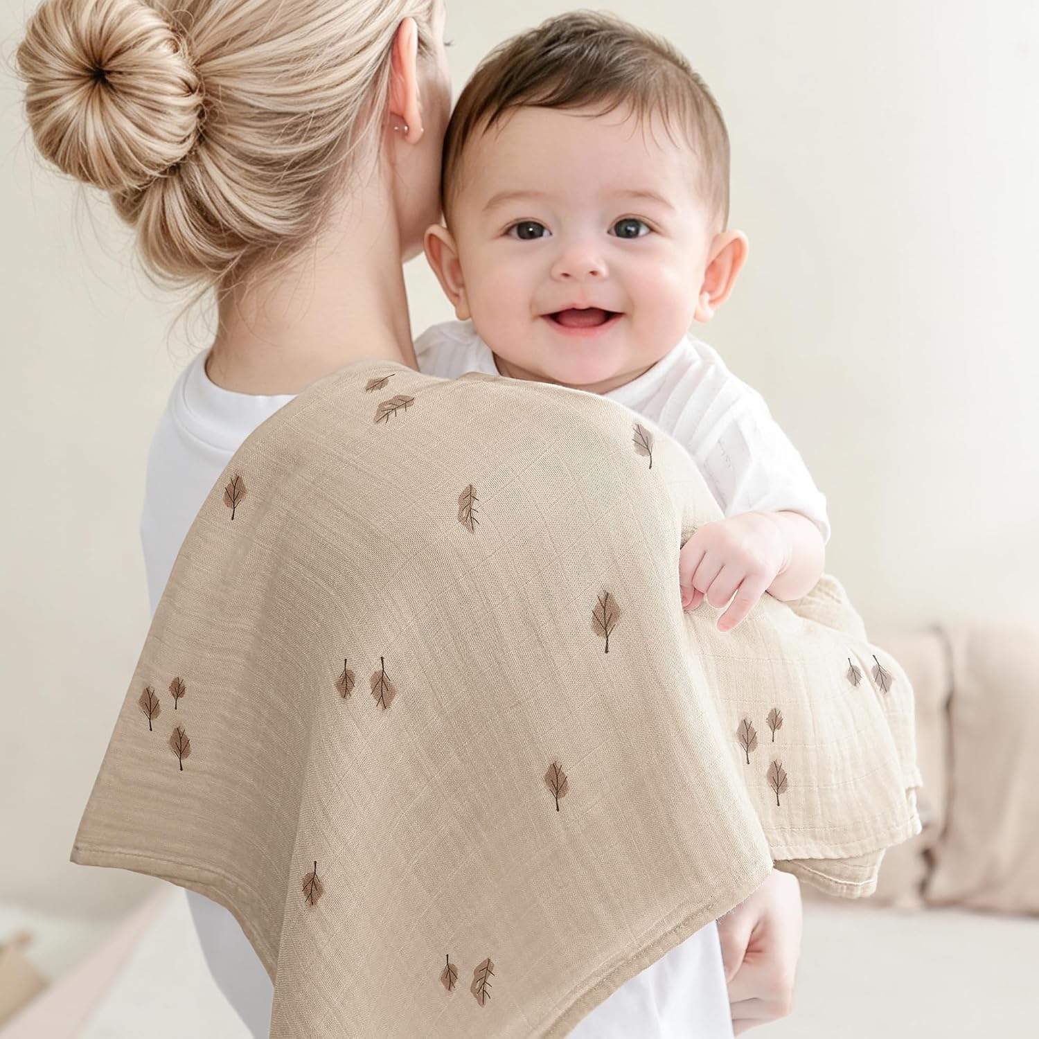 Thumbnail 3 de bearmoss Muslin Squares Cloths 60x60cm (5 Pack) – Ultra-Soft, Breathable Muslin Burp Cloths for Newborns
