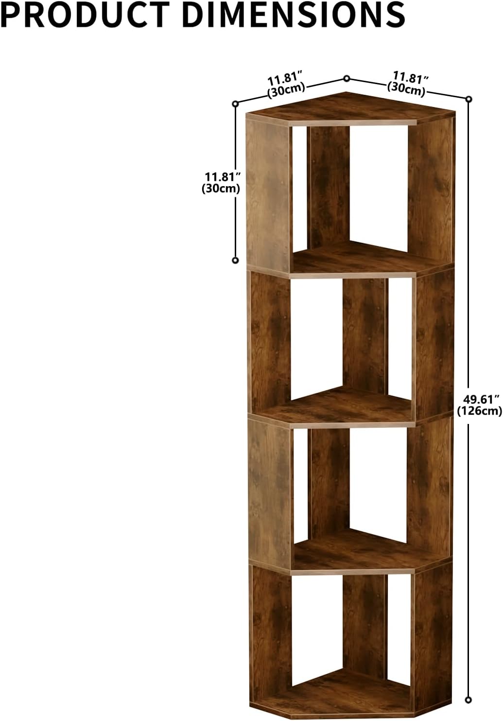 Detalle de ALISENED Corner Bookshelf, 4-Tier