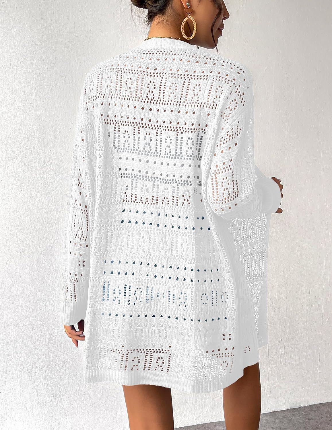 Detalle 2 de Zeagoo Women's 2026 Summer Crochet Cardigan: Lightweight Open-Front Kimono for Boho Beach Style